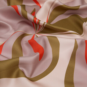 ipekevi - Khaki Powder Lav Twill Silk Scarf (1)