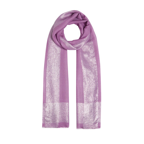 Lilac Lurex Border Wool Silk Scarf