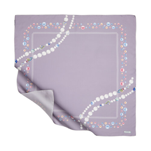 Lilac Pearl Paradise Twill Silk Scarf 