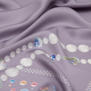 Lilac Pearl Paradise Twill Silk Scarf - Thumbnail