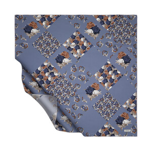 Magnetic Blue Lego Flower Twill Silk Scarf - Thumbnail