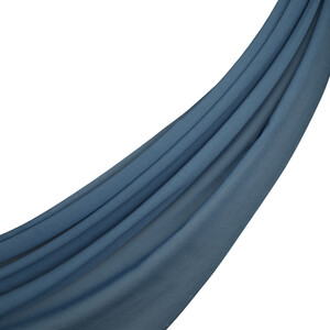 Metalic Blue Plain Cotton Scarf - Thumbnail