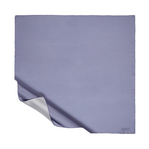 Metallic Blue Plain Silk Twill Scarf - Thumbnail