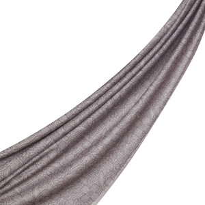 Metallic Silver Lace Vervain Print Scarf - Thumbnail