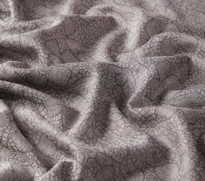 Metallic Silver Lace Vervain Print Scarf - Thumbnail