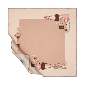 Mink Beige Trend Twill Silk Scarf - Thumbnail