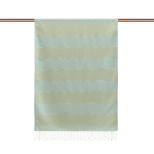 ipekevi - Mint Green Block Lurex Striped Silk Scarf (1)