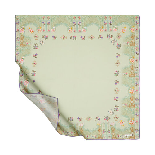 Mint Green Mansion of Seniha Sultan Twill Silk Scarf