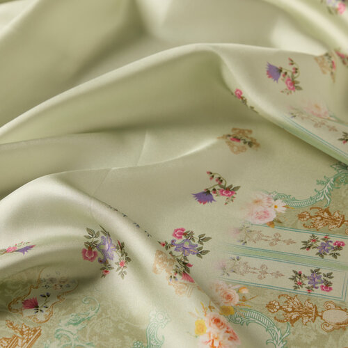 Mint Green Mansion of Seniha Sultan Twill Silk Scarf