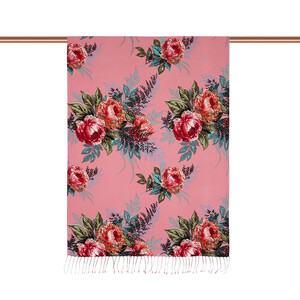 Misty Pink Moonlight Print Silk Scarf - Thumbnail