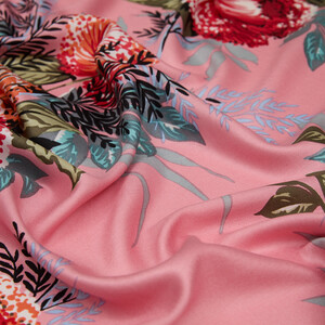 Misty Pink Moonlight Print Silk Scarf - Thumbnail