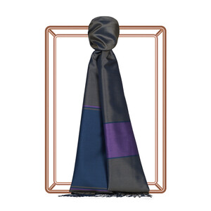 Misty Pink Striped Silk Scarf - Thumbnail