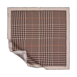 Misty Powder Shepherd Plaid Silk Twill Scarf - Thumbnail