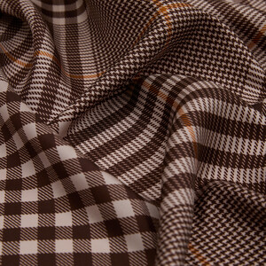 Misty Powder Shepherd Plaid Silk Twill Scarf - Thumbnail