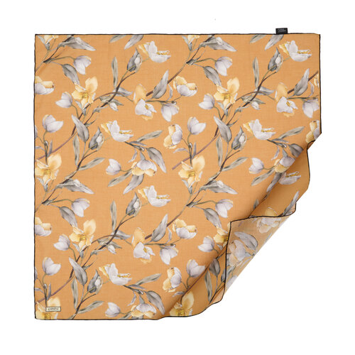 Mustard Yellow Magnolia Cotton Scarf