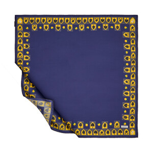 Navy Alhambra Twill Silk Scarf - Thumbnail