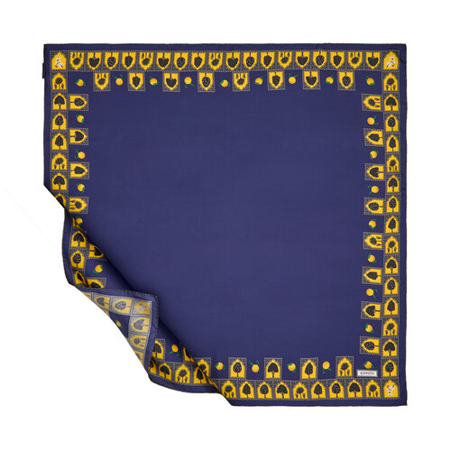 Navy Alhambra Twill Silk Scarf