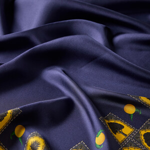 ipekevi - Navy Alhambra Twill Silk Scarf (1)