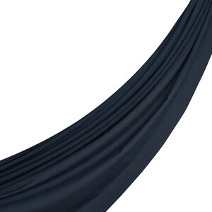 Navy Plain Cotton Scarf - Thumbnail