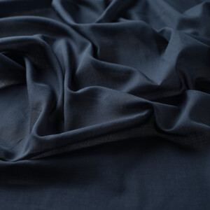 Navy Plain Cotton Scarf - Thumbnail