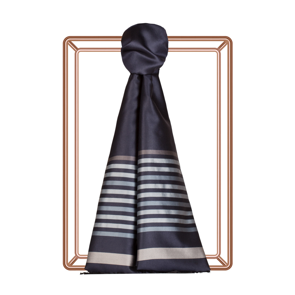 navy and silver scarf