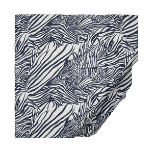 Navy Zebra Print Cotton Scarf - Thumbnail