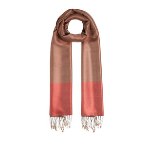 New Copper Reversible Silk Scarf - Thumbnail