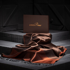 New Copper Reversible Silk Scarf - Thumbnail