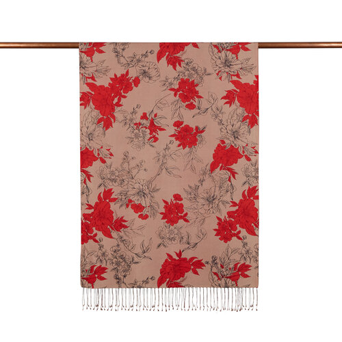 Nude Azalea Print Silk Scarf