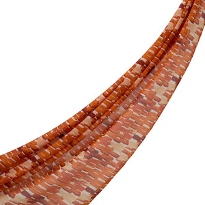 Orange Abstract Chain Cotton Scarf - Thumbnail