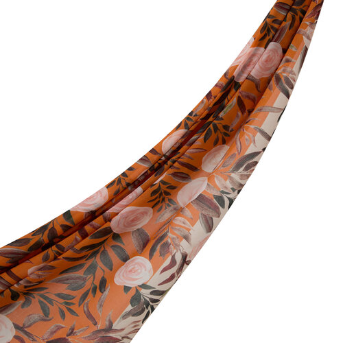 Orange Pergola Rose Cotton Scarf