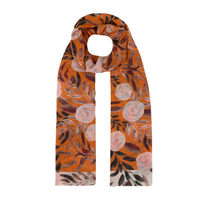 Orange Pergola Rose Cotton Scarf - Thumbnail