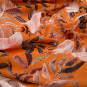 Orange Pergola Rose Cotton Scarf - Thumbnail