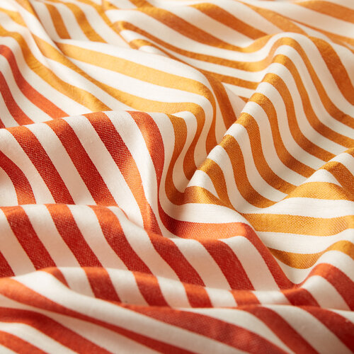 Orange Striped Silk Scarf Scarf