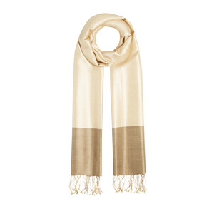 Ottoman Beige Reversible Silk Scarf - Thumbnail