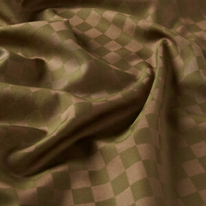 Ottoman Green Checkered Cotton Silk Scarf - Thumbnail