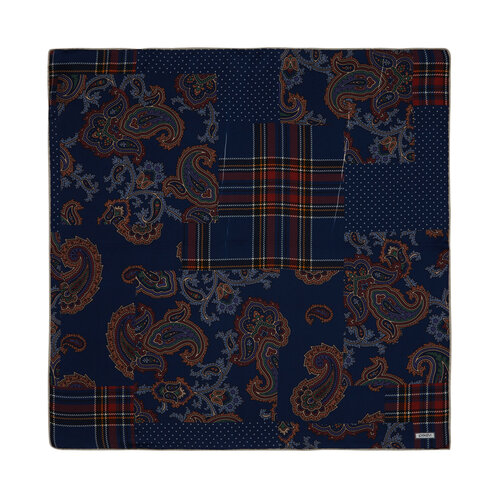 Patchwork Pattern Silk Pocket Square Model 05