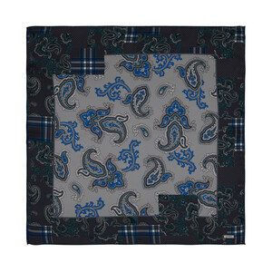 Patchwork Pattern Silk Pocket Square Model 09 - Thumbnail