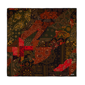 Patchwork Pattern Silk Pocket Square Model 17 - Thumbnail