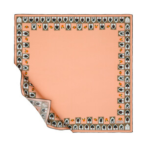 Peach Alhambra Twill Silk Scarf - Thumbnail