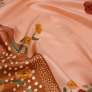 Peach Blossom Canvas Twill Silk Scarf - Thumbnail