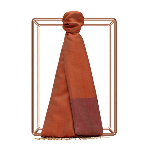 Peach Copper Reversible Silk Scarf