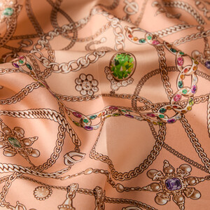 ipekevi - Peach Heirloom Twill Silk Scarf (1)