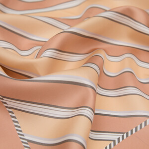 ipekevi - Peach Marine Twill Silk Scarf (1)