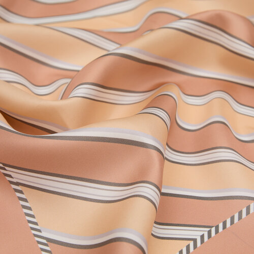 Peach Marine Twill Silk Scarf