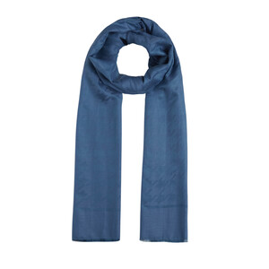 ipekevi - Petrol Blue Houndstooth Cotton Silk Scarf (1)