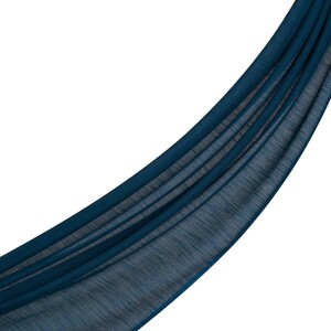 Petrol Blue Plain Cotton Silk Shawl - Thumbnail