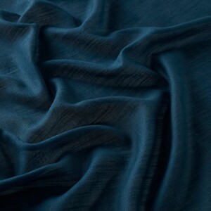 Petrol Blue Plain Cotton Silk Shawl - Thumbnail