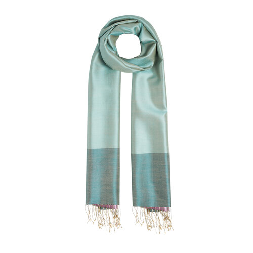 Petrol Powder Reversible Silk Scarf