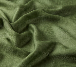 Pine Green Diamond Wool Silk Scarf - Thumbnail